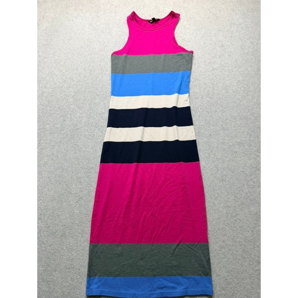 Express Women Striped Sleeveless Maxi Dress Pink Blue Multi Color Size XS